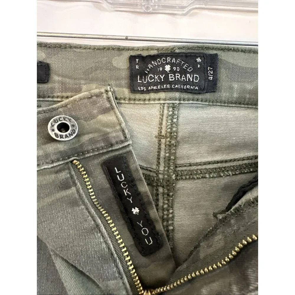 Lucky Brand Jeans Women' 4/27 (28x29) Brooke Legging Camo Mid Rise Stretch Denim - Picture 3 of 16